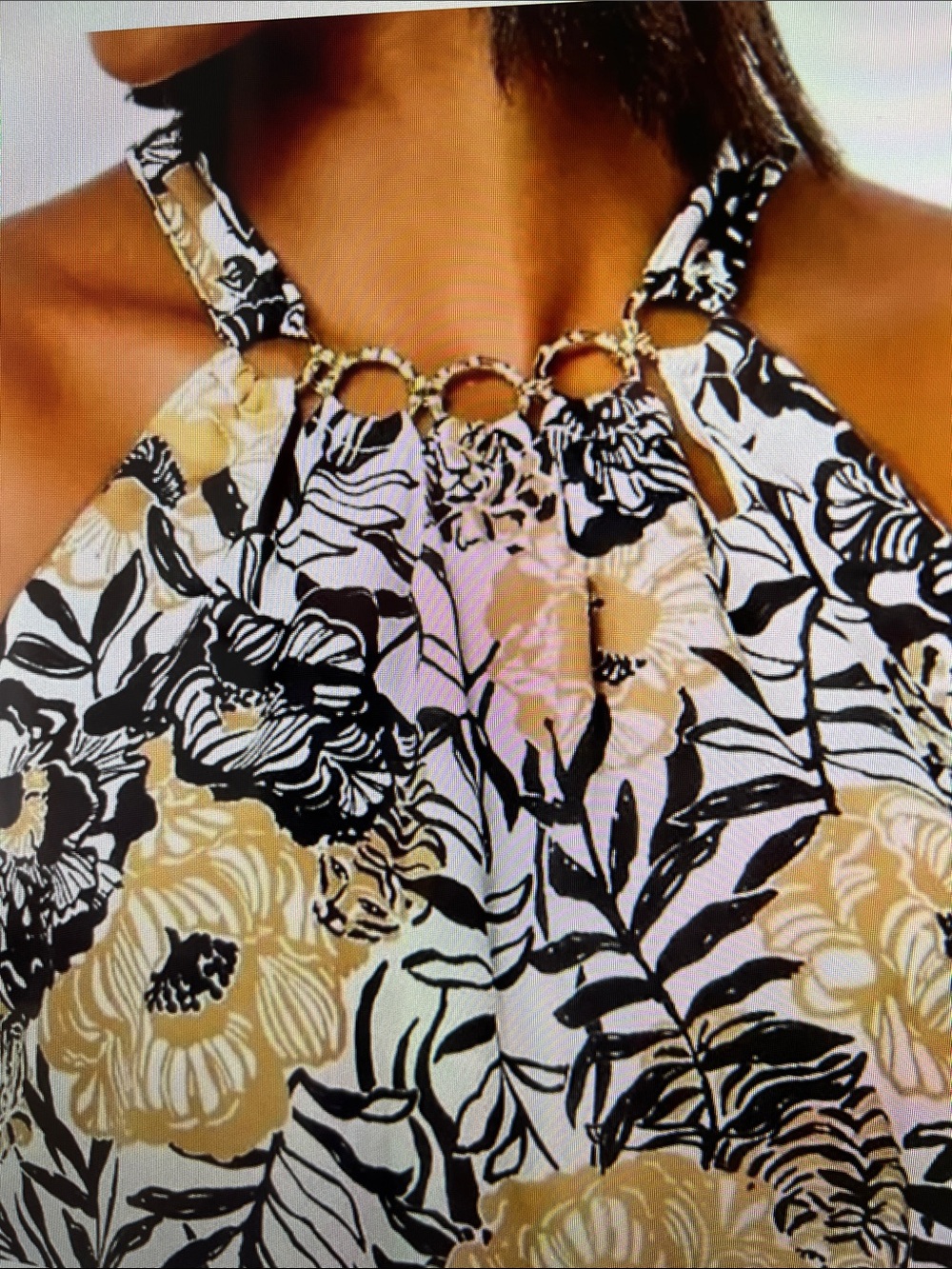 Lilly Pulitzer size M Julien Halter Jumpsuit in Onyx Peony Party - Picture 2 of 4